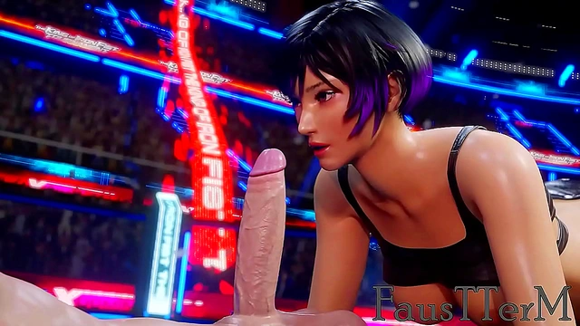 Reina Mishima Gives Blows Job On Stage For Public 3D Hentai Cum-In-Mouth Action