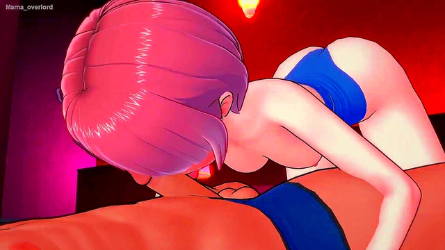 Ram Gives Footjobs in Swimsuit with Pink Hair & Long Socks