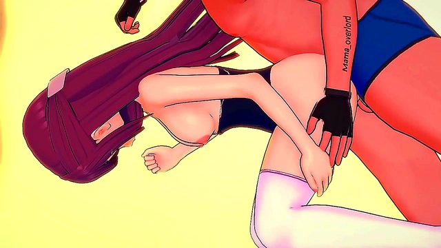 Purple-Haired Sorceress Fern Ditches Swimsuit for Hot 3D Anime Sex Scene