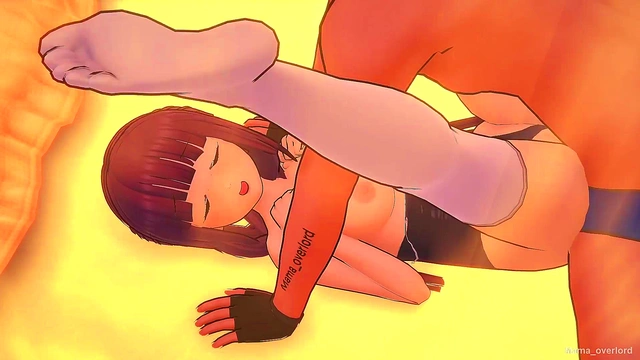 Purple-Haired Sorceress Fern Ditches Swimsuit for Hot 3D Anime Sex Scene