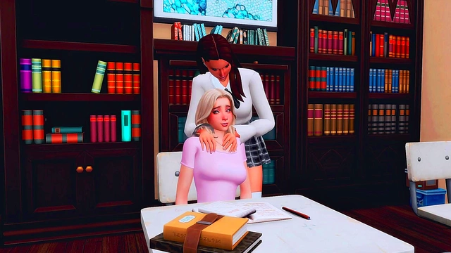 Futanari Student Seduces Classmate for Hard Classroom Fuck & Big Busty Creampie