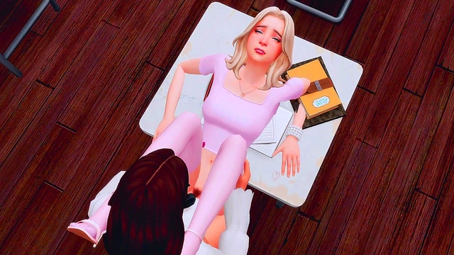 Futanari Student Seduces Classmate for Hard Classroom Fuck & Big Busty Creampie