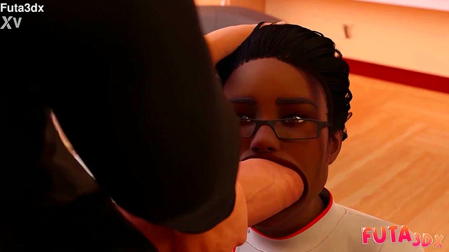 Hot Futanari Babe With Big Tits Face-Fucks Nurse BeforeDick-In-Mouth Blowjob