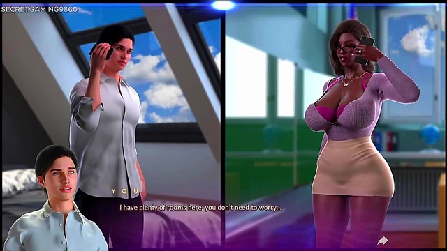 Caught by StepMom While Fucking Busty Milf Friend in Bed – 3D Hentai Game Action