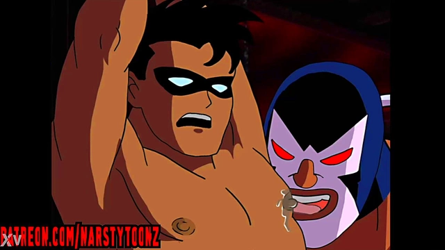 Hentai Hero Robin Gets Fingered By Villain Bane In Animated Yaoi Scene