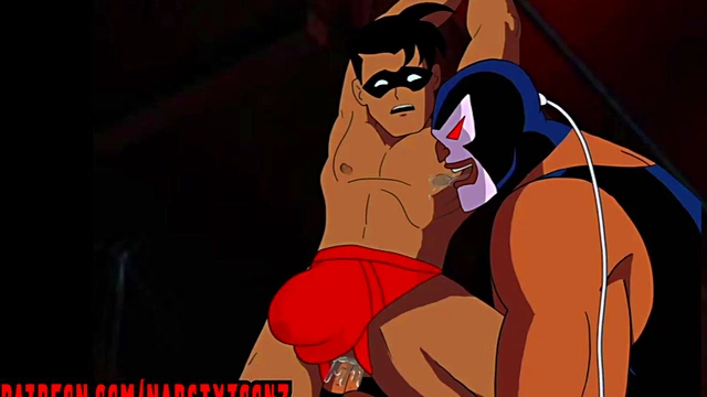 Hentai Hero Robin Gets Fingered By Villain Bane In Animated Yaoi Scene