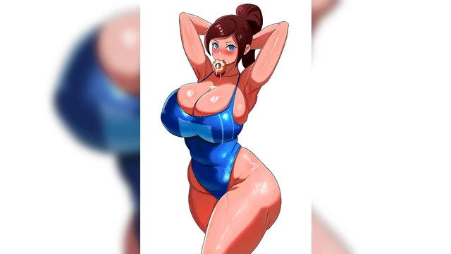 Aoi Asahina's Busty Ebony Swimmer Gets Fucked In Anime LustController Scene