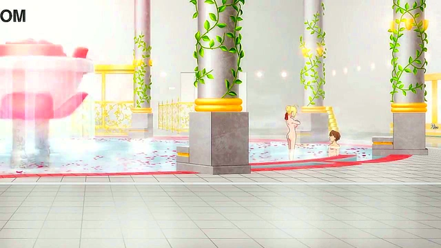 Saber's Perfect Ass & Natural Tits Shine in Hot Fate Extra Bath Scene