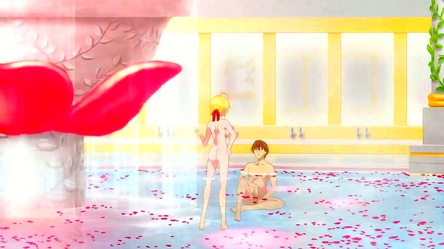 Saber's Perfect Ass & Natural Tits Shine in Hot Fate Extra Bath Scene