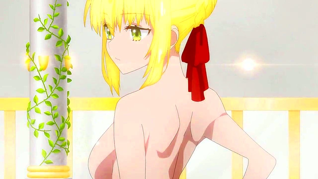 Saber's Perfect Ass & Natural Tits Shine in Hot Fate Extra Bath Scene