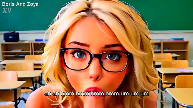 Teen Blonde Student Gets Fucked by Teacher for Mouthful Cumshot in School Classroom