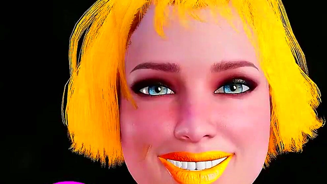 Busty Anime Beauty Rides Huge Neon Dildo in Sexy Outfit