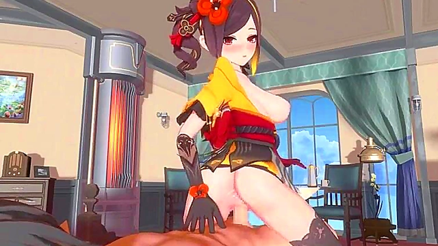 Hentai Anime Chiori from Genshin Impact Gets naughty in Seductive Scenes