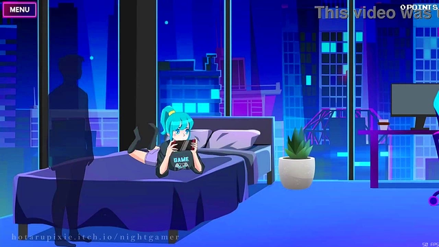 Cute Anime Nightgamer Seduces in Bed for Erotic Fun
