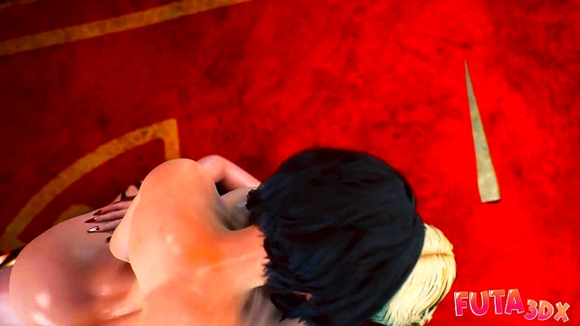 Brunette Futanari Prays for Hardcore Fucking from Busty Blonde Goddess