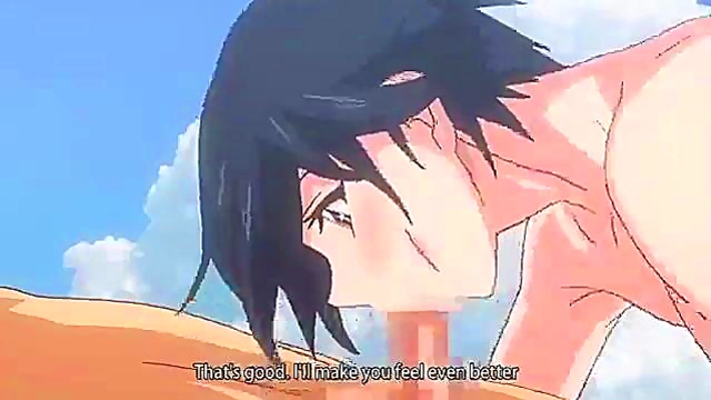 Horny Hentai Couple Grooves to Music at Nudist Beach PMV