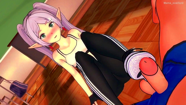 Pale Anime Frieren Fucked On Floor In Sportswear For HotCumSHOT