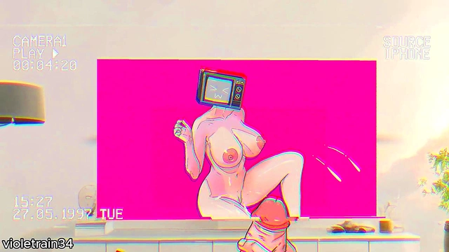 VR Fantasy – Big-Bosomed Anime Babe Masturbates With Apple Vision Pro Glasses