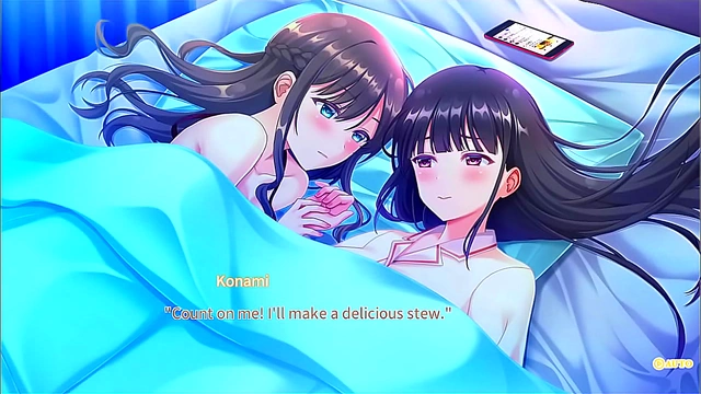 Sweet Anime Couple's Secret Kiss Leads to Passionate Bedtime Action