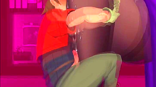 Horny Boy Humps Mistress's Leg in Naughty Hentai CG Gallery