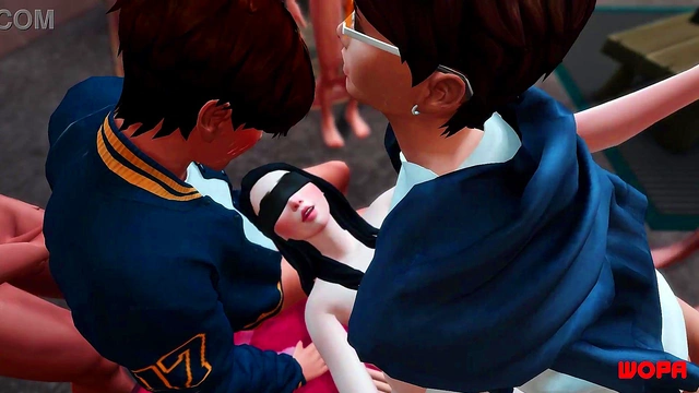 Honor Fraternity Member Cheats With Anime Guys While Husband Watches Humiliated