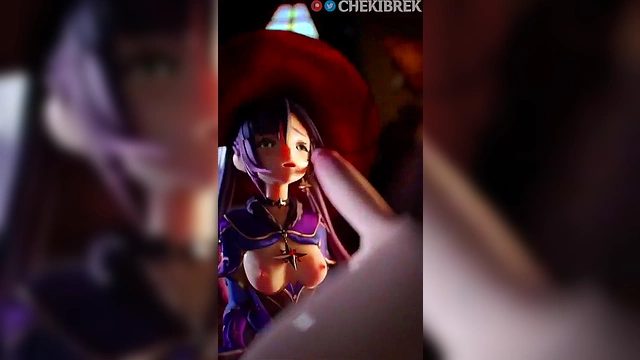 Genshin Impact Anime Babe With Big Ass Rides Dick For Creamy Finish