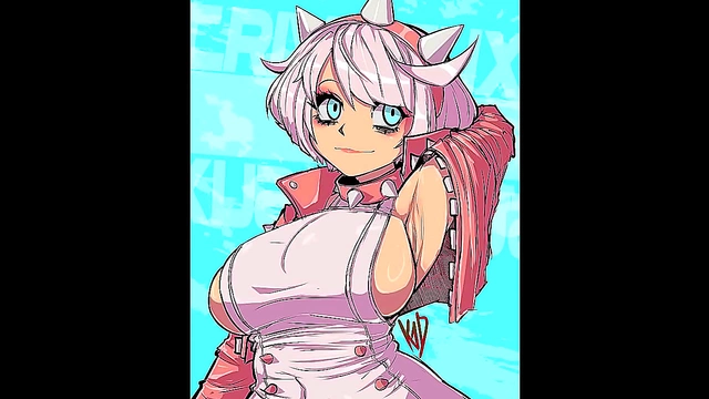 White-Haired Elphelt Valentine Rides Big Dick With Lustful Pink Tits