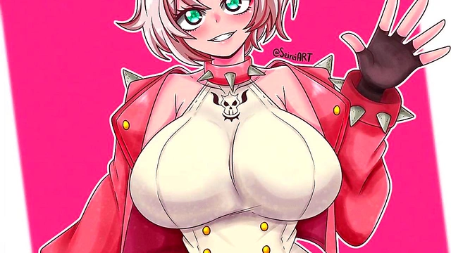 White-Haired Elphelt Valentine Rides Big Dick With Lustful Pink Tits