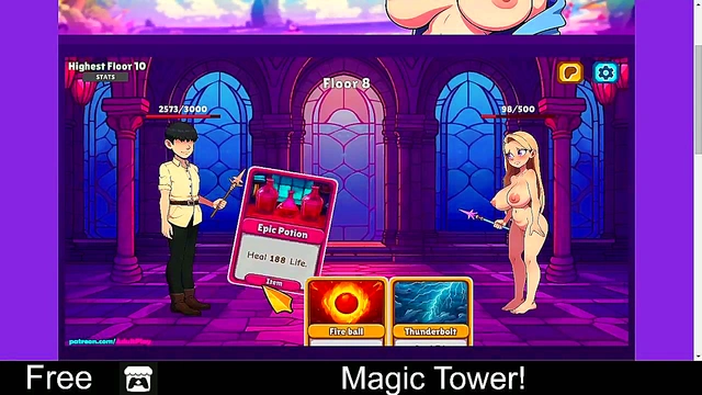 Erotic Anime Card Game Adventure – Turn-Based Magic Tower Fantasy