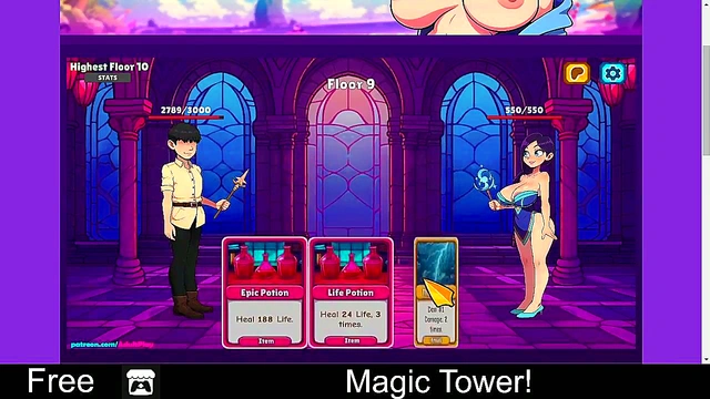 Erotic Anime Card Game Adventure – Turn-Based Magic Tower Fantasy