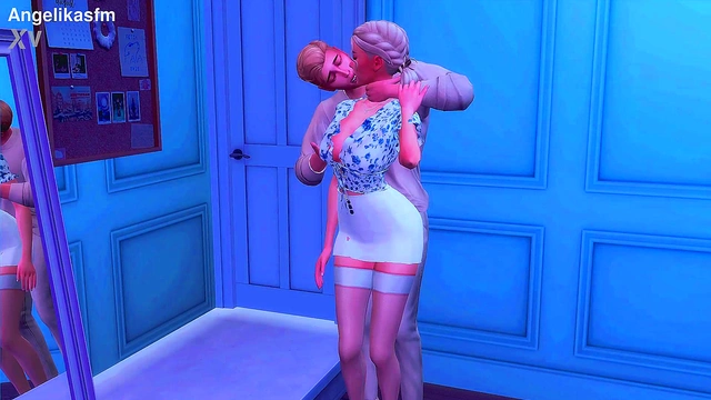 Perverted Stepmother Catches Stepdaughter's Hentai Blowjob & Anal Adventure