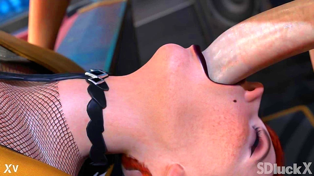 Aurore Cassel Deepthroats Big Cock in Cyberpunk 2077 Sloppy Anime Action