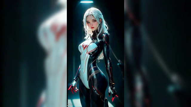 Futuristic Spidergirl in Sexy Suit Shows Off AI-Generated Perfection