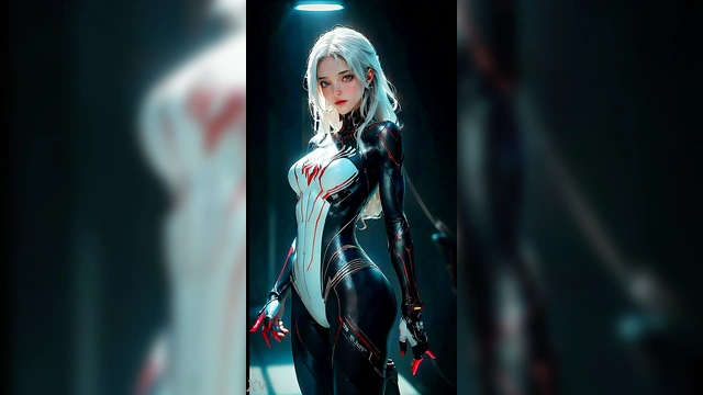 Futuristic Spidergirl in Sexy Suit Shows Off AI-Generated Perfection