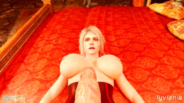 Blonde Ciri Trains Hard With Big Dick In Nighttime Hentai VR Session