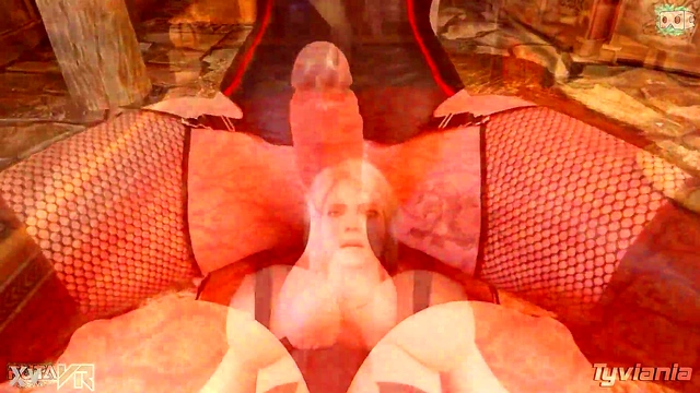 Blonde Ciri Trains Hard With Big Dick In Nighttime Hentai VR Session