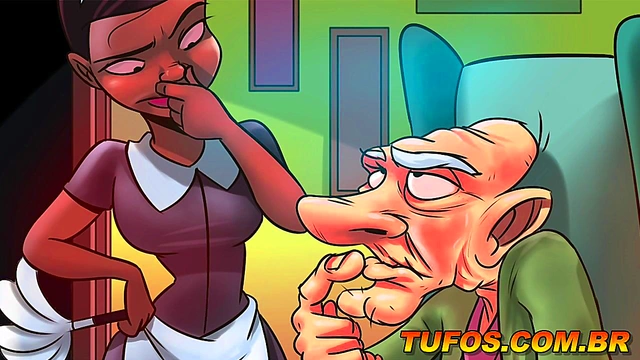 Sexy Maid Gives Old Man Steamy Bath in Hilarious FamilySacana Comics