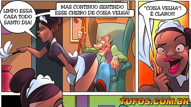 Sexy Maid Gives Old Man Steamy Bath in Hilarious FamilySacana Comics