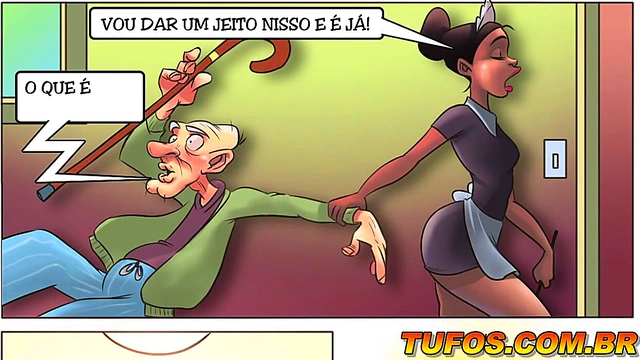 Sexy Maid Gives Old Man Steamy Bath in Hilarious FamilySacana Comics