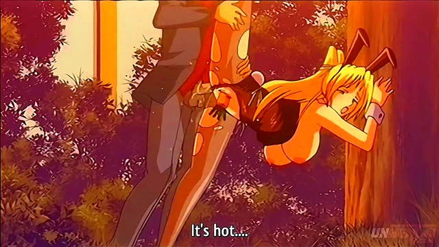 Busty Bunny Cosplayer Fucks Hard Outdoors for Sneaky Orgasm & DP