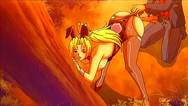 Busty Bunny Cosplayer Fucks Hard Outdoors for Sneaky Orgasm & DP