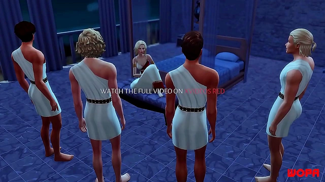 Blonde Cheats on Kingdom Heir with Servants for Humiliating Cuckold Sex