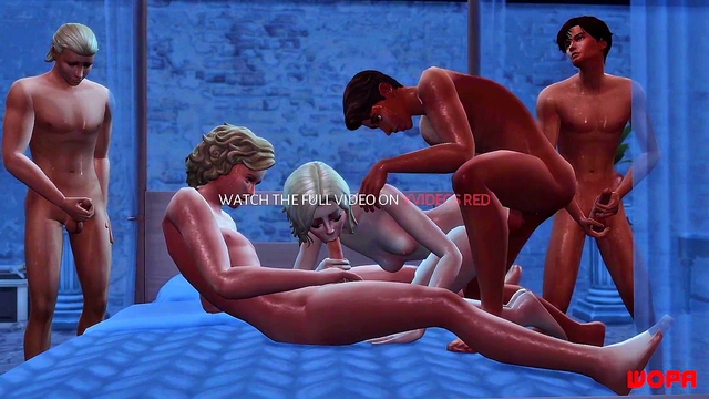 Blonde Cheats on Kingdom Heir with Servants for Humiliating Cuckold Sex