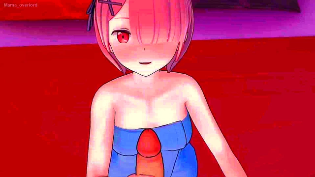 Pink-Haired Ram Gives Sensual FootJobs in Hotel Towel Session