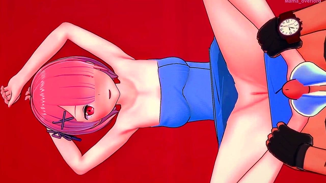 Pink-Haired Ram Gives Sensual FootJobs in Hotel Towel Session