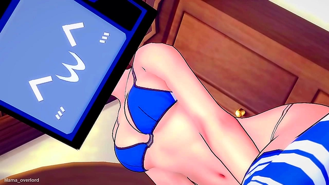 TV Woman Seductively Fucks in Bikini – Doggy Style & Cowgirlpositions for Hot 3D Hentai Fun