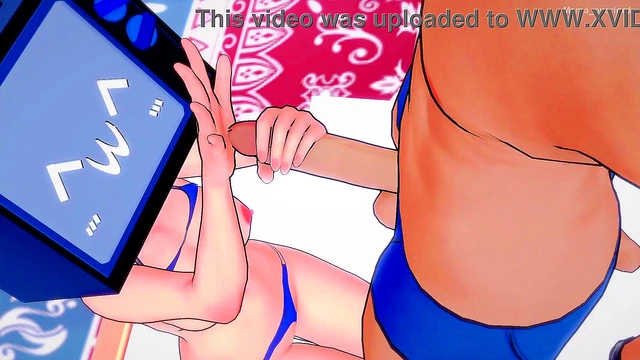 TV Woman Seductively Fucks in Bikini – Doggy Style & Cowgirlpositions for Hot 3D Hentai Fun