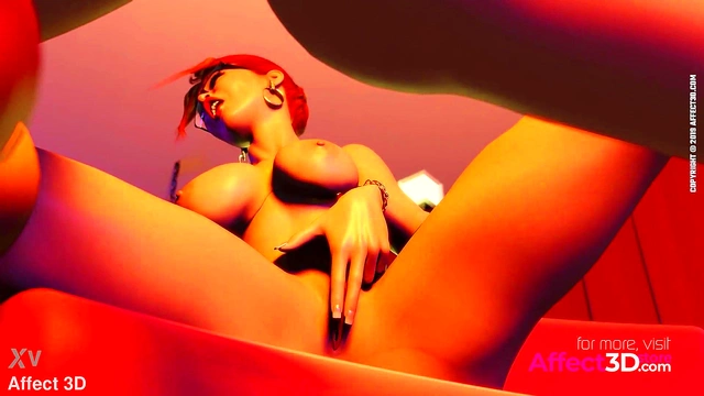 HugeCumshot From Futanari Babe To Her GF In A Public Bar Threesome Fantasty