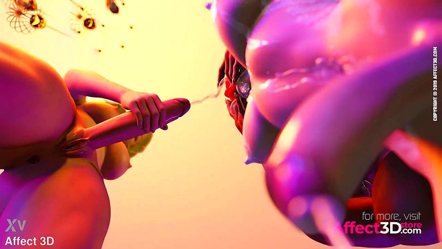 HugeCumshot From Futanari Babe To Her GF In A Public Bar Threesome Fantasty