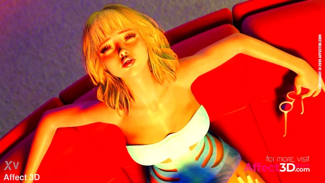 HugeCumshot From Futanari Babe To Her GF In A Public Bar Threesome Fantasty